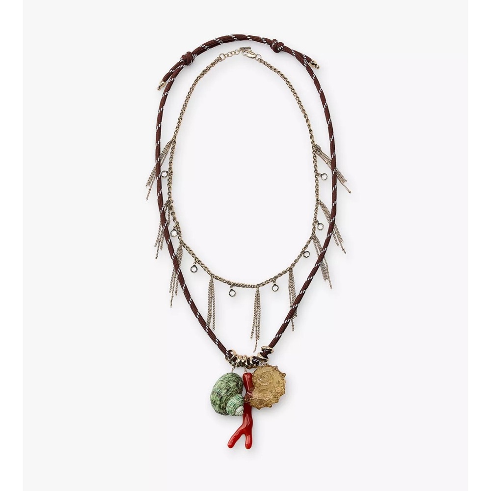Zara shell charm necklaces pack of 2
